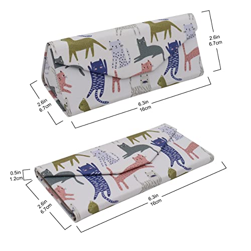 Image of Real Sic Glasses Case for Men and Women - Magnetic Folding Hard Shell Sunglass Holder - Inspired by Adorable Animals