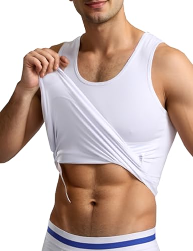 NonEcho Mens Athletic Compression Shirt Slimming Body Shaper Vest Abs Abdomen Undershirts Seamless Slimmer Shapewear