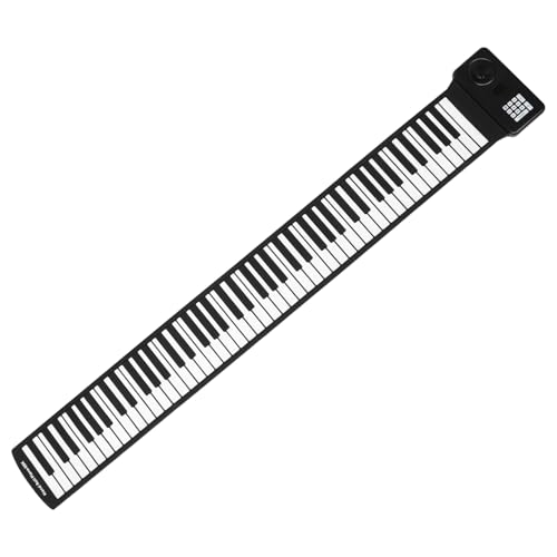 Toyvian 88 Rollo Piano Hecho a Mano De 88 Teclas Teclado Musical Piano De Bolsillo Teclado De Piano Eléctrico Piano Eléctrico Plegable Piano Con Teclado Portátil Black Gel De Sílice