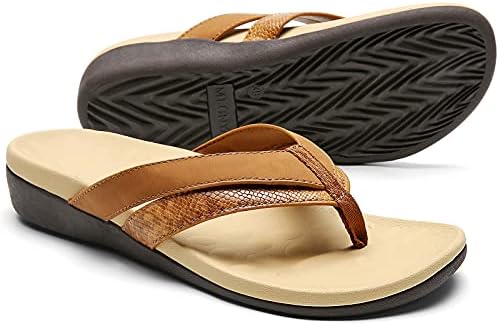 Sounity Arch Support Flip Flops for Women, Toe Post Thong Sandals for Plantar Fasciitis, Casual Slippers with Anti Slip Rubber Outsole, Cushioned Sandals for Flat Feet Size10
