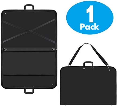 Black Spill-Resistant Art Artist Portfolio Sketching Supplies Case A2 Size with Reinforcing Plate & Shoulder Strap for Students, Designers. (28 x20x1.5)