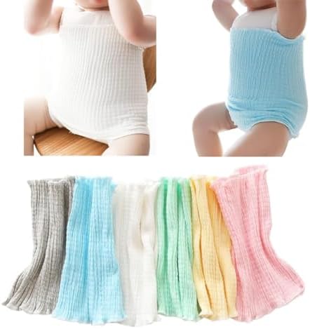Zulaniu Baby Boys Belly Button Band Cotton Gtube Covers Girls Belly Protector Wraps Bellies Umbilical Hernias Truss Belt (10 Inch (Pack of 6))