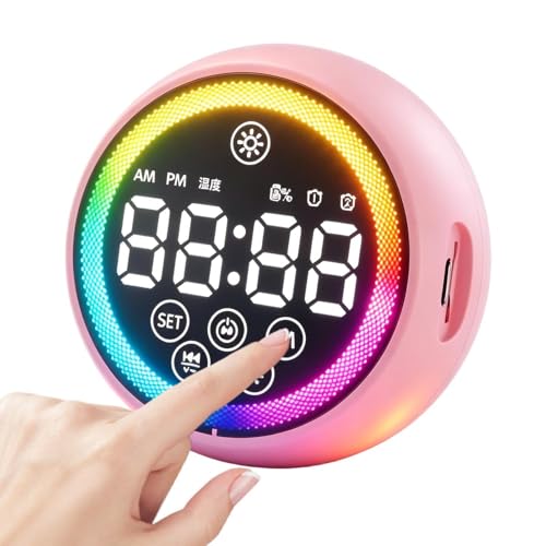 Reloj despertador, recargable, sonido fuerte, reloj despertador con altavoz para dormitorios, oficina, cocina, baño, hogar, hotel, viajes, dormitorio, niños, adolescentes, adultos y personas mayores