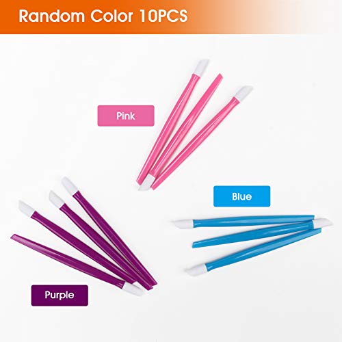 Adecco Llc 10Pcs Rubber Nail Cuticle Pusher Tipped Plastic Handle Nail Art Tool Nail Acrylic Cuticle Pusher Cleaner(Random Color) #TOP3