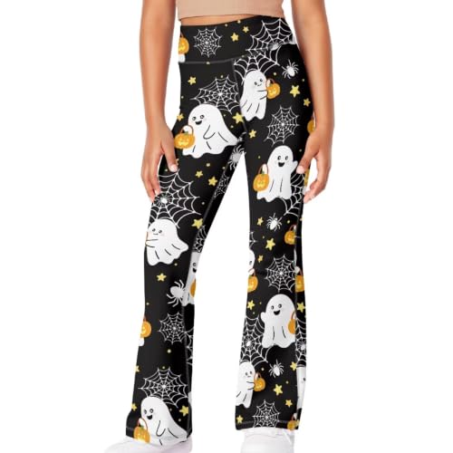 Image of Girls Flare Leggings 5-14T Cute Bell Bottoms for Girl Yoga Pants for Gym