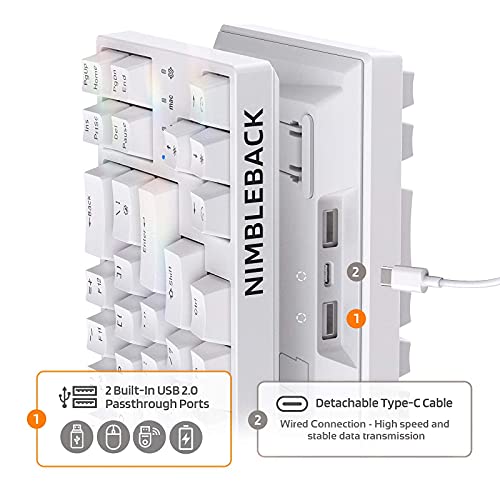 Image of LTC NB681 Nimbleback Wired 65% Mechanical Keyboard, RGB Backlit Ultra-Compact 68 Keys Gaming Keyboard with Hot-Swappable Switch and Stand-Alone Arrow /Control Keys (Hot Swappable Brown Switch, White)