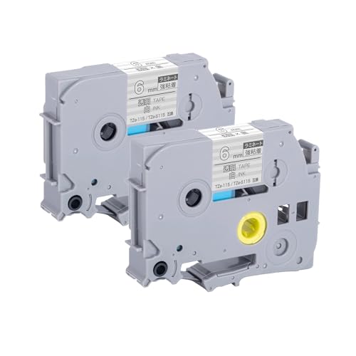 �u���U�[�p �s�[�^�b�` ���~�l�[�g�e�[�v TZe-115 TZe-S115 6mm �����e�[�v ������ ���S�� 2�Z�b�g �݊����x�� �e�[�v�J�[�g���b�W �e�[�v�J�Z�b�g TZe �e�[�v PT-9700PC PT-9800PCN PT-P900W PT-P