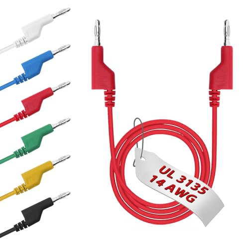 Câbles de test de calibre 14 silicone fil 4 mm fiche banane cordon de mesure multimètre lot de 6