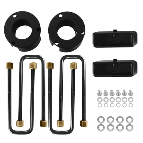 3 Front and 2 Rear Leveling Lift Kits for Toyota Tacoma 2005-2023 2WD 4WD 3 Front Struct Spacers & 2 Rear Leveling Lift Blocks Kit with Extended Square U-Bolts