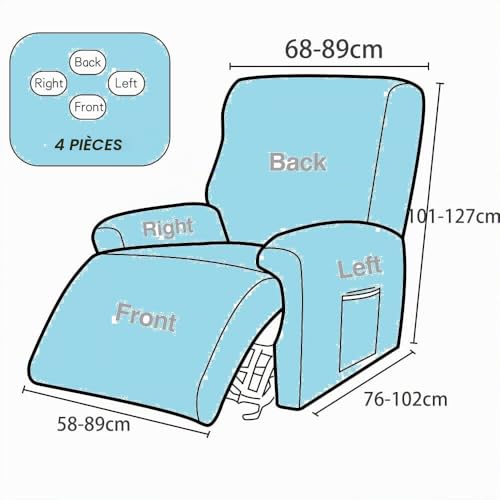 Housse de fauteuil relax extensible pour masquer l'usure et protéger des taches