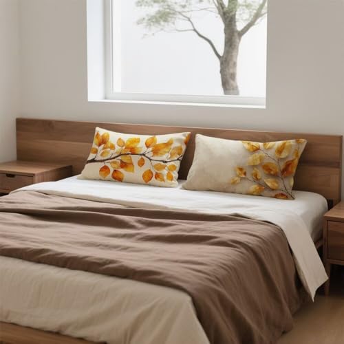 Housse de coussin velours jaune 40x80cm de qualité supérieure double face - 4