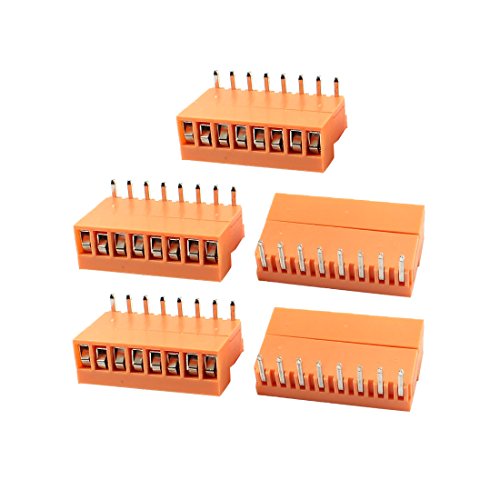 Aexit Set 5 Conectores Terminales de Bloque 8 Posiciones 3.96mm miniatura 1