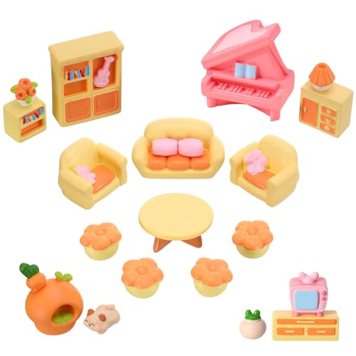 GGSTDDUP 23PCS Dollhouse Furniture Sets, Miniature Dollhouses Accessories Included Sitting Living Bedroom Mini Furnitures Decoration Toys Gift for...