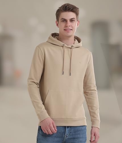 Image of TURMS Anti Stain Men's Hoodie | Anti Odor Water Repellent | Cotton Blend Casual Travel Edition Hooded Sweatshirt | Winter Wear Pullover