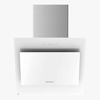 EAS ELECTRIC SMART TECHNOLOGY | EMRH608VRT-W | Range Hood | Wall Hood | Inclined | Width of 60 cm | White Glass | Touch | 4 Levels | Capacity of 800 m3/h
