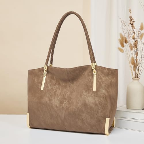 Image of FOXLOVER Large Capacity Tote Handbags for Women, Women's Top-handle Bags Fashion Shoulder Bags Purses Minimalist design