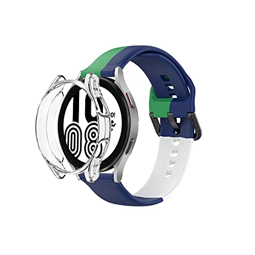 Preisvergleich Produktbild MuSheng Schutzhülle Kompatibel mit Samsung Galaxy Watch 4 44mm - Robust Rundumschutz Gesichtsabdeckung Zubehör Galvanisiertes Half-Cover-Gehäuse Hülle (Klar)