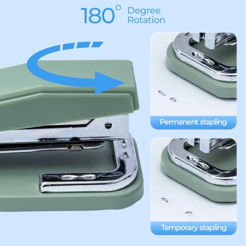 Image of M&G Swing-Arm Stapler with 50 Sheet Capacity, 360 Rotation, 1000 Staples for Booklet Binding, Durable for Office, School, Home (Green)