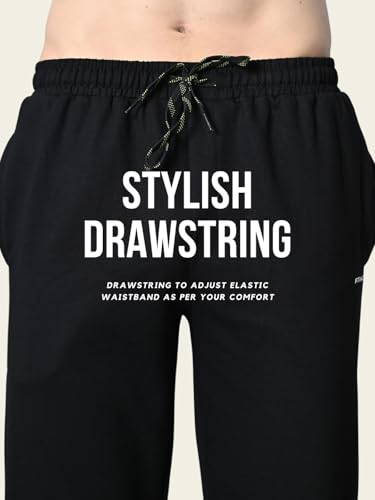 Image of FITINC Regular Fit Cotton Lower Trackpant for Men with Zipper Pockets