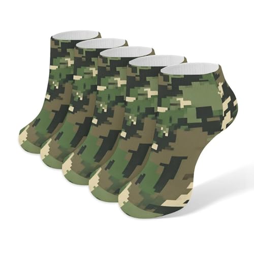 5 Pack Comfortable Ankle Socks, Casual No Show Low Cut Socks Funny Athletic Stretch Socks for Men Women Daily Wear