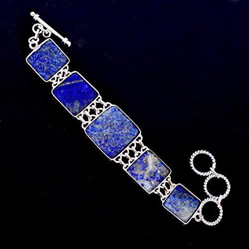 Bracelet lapis-lazuli argent anti-ternissement fermoir toggle
