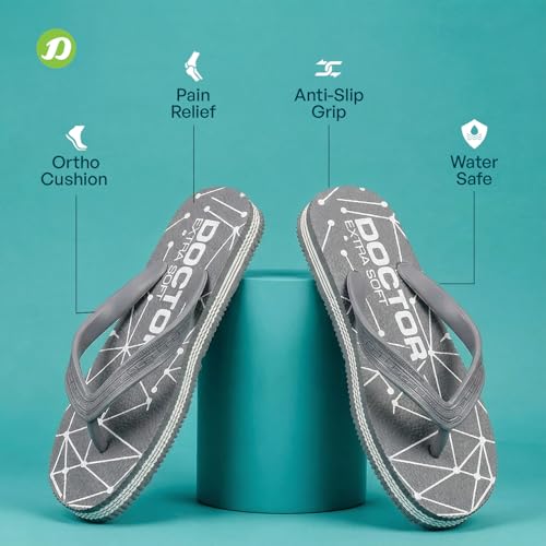 Image of DOCTOR EXTRA SOFT Men's Hawaii Slipper- Orthopaedic and Diabetic Comfort Ortho Care, Bathroom Rubber Flip-Flops and House Slipper for Gent's and boy's