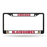 Rico Industries Chicago Blackhawks Black Metal License Plate Frame 6 x 12.25-