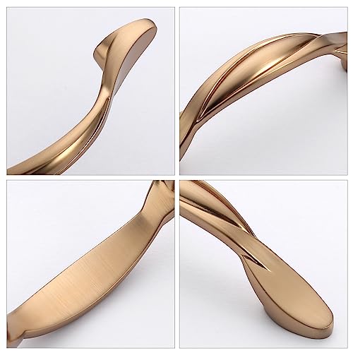 Asidrama 10 Pack 3 Inch(76mm) Champagne Bronze Kitchen Cabinet Handles, Cabinet Pulls Kitchen Cabinet Hardware for Cupboard Drawer Pulls — view 3
