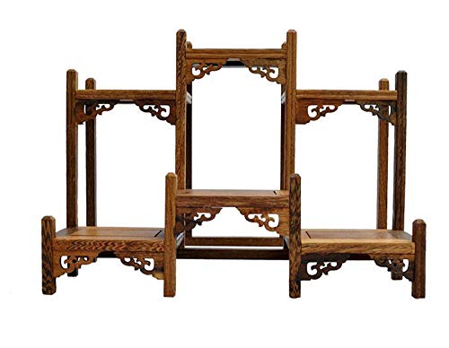 NWFashion Chinese Wooden Assemble Display Stand Symmetric Short Floor Curio Cabinets Shelf (1)