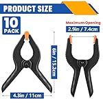10 Pack 6 inch Plastic Spring Clamps, Black Heavy Duty Clips, Backdrop Clips, Plastic Clamps for Crafts, Backdrop Stand, Woodworking, Photography - Image 2