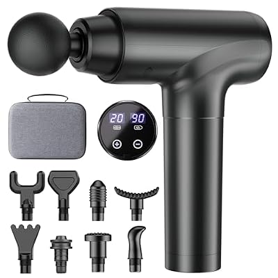 cotsoco Massage Gun, Muscle Massage Gun Deep Tissue Back Massager for Pain Relief, 20 Speeds Handheld Electric Massager Tool with Silent Brushless Motor, Suitable for Gym Office Home Travel