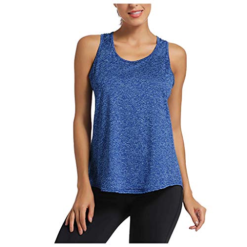 Tefamore Femmes Débardeurs Femmes, Sexy sans Manches Off-The-Shoulder Respirant Couleur Unie Racerback Fitness Yoga Jogging T Shirt Sportswear Tank Tops