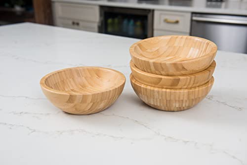 Lipper International Bamboo Wood Salad Bowls, Small, 7" Diameter x 2.25" Height, Set of 4 Bowls by Lipper International - Image 5