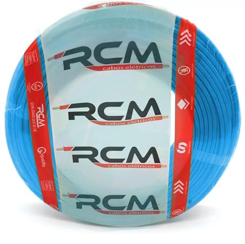 RCM CABOS ELÉTRICOS, Fio Elétrico Azul Cabo Flexível 1 X 10mm Rolo 100m
