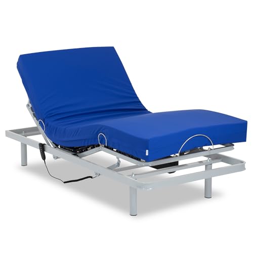 Gerialife® Cama articulada eléctrica Reforzada con colchón Sanitario HR Impermeable (90x190)