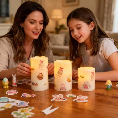 Bougies sans flamme réutilisables avec télécommande pour décorations de Pâques - 5