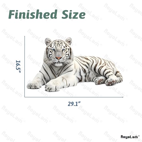 Vinilo decorativo tigre blanco reposado para pared 60x44 cm miniatura 5