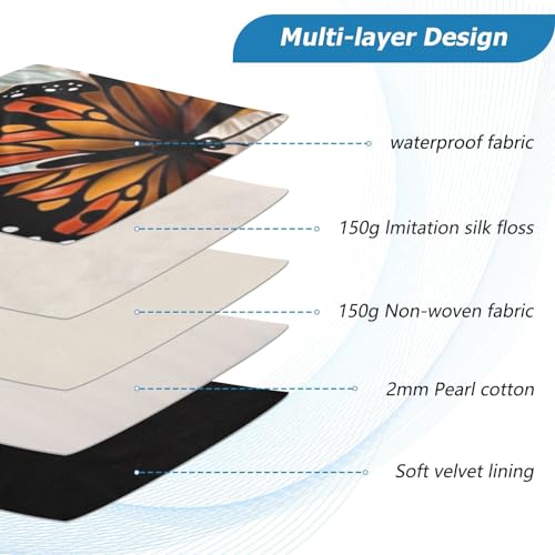 Funda para portátil con flores y mariposas 13-14 pulg miniatura 4