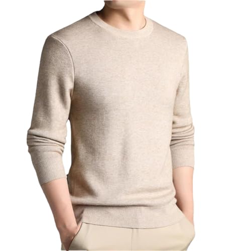 Men's Round Neck Solid Color Knitted Sweater Casual Comfortable Retro Loose Sweater Jumper2