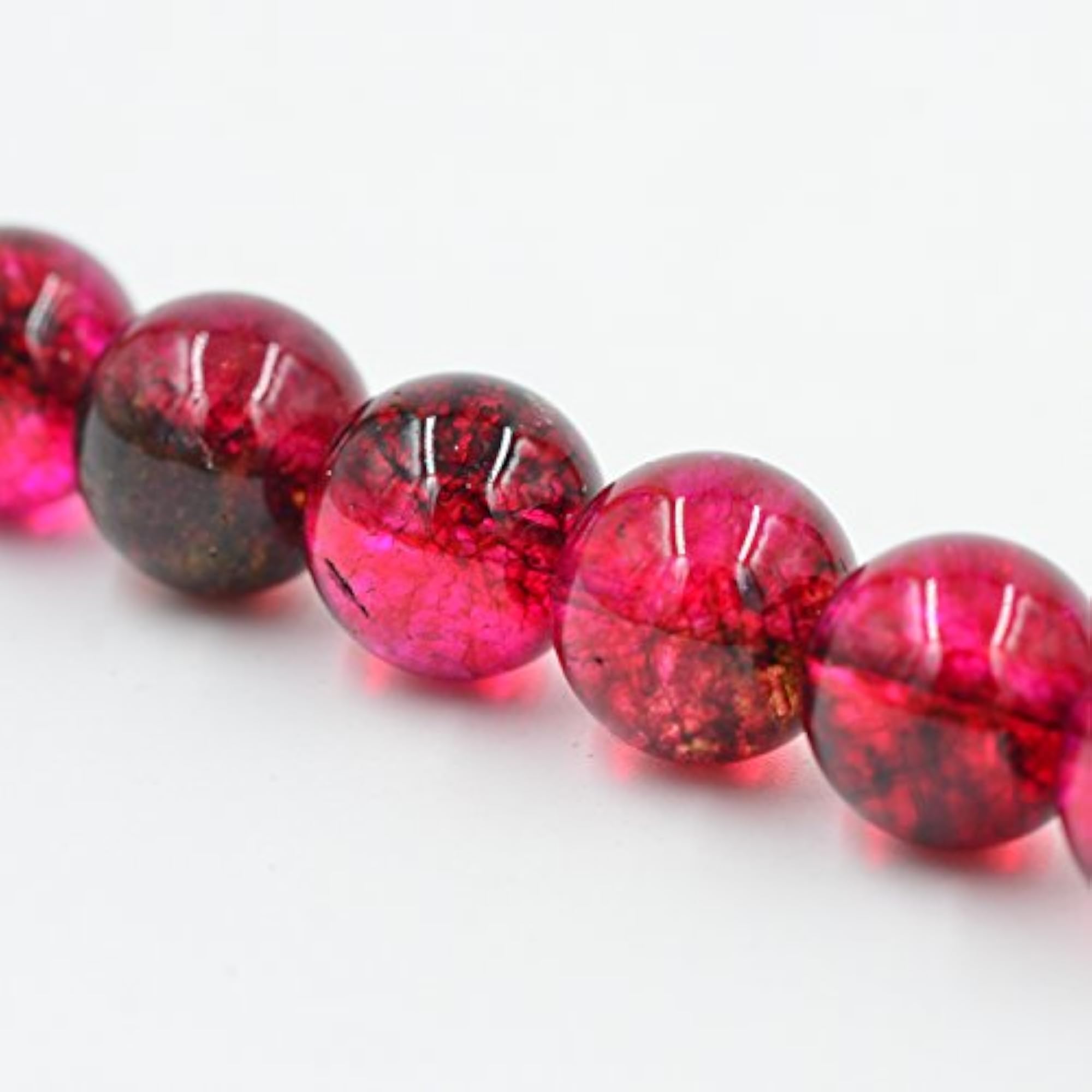 Red Natural Fluorite Gemstone Loose Beads, 10mm, Healing