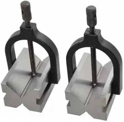 PRECISION V-BLOCK SET 50 x 38 x 38 WITH 2 BLOCKS & 2 CLAMPS