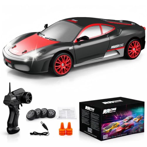 Image of Remote Control Car RC Drift Car 2.4GHz 1:24 Scale 4WD 15KM /H High Speed Model Vehicle with LED Lights Drifting Tire Racing Sport Toy Car for Adults Boys Girls Kids Gift 2Pcs