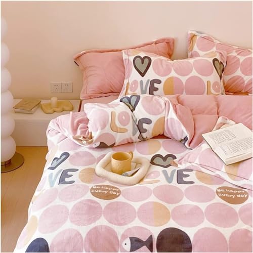 SCWZZWSY Funda de edredón de terciopelo, juego de ropa de cama de terciopelo de 4 piezas, funda de edredón de terciopelo de doble cara, funda de cama de terciopelo coral, funda de edredón, fácil