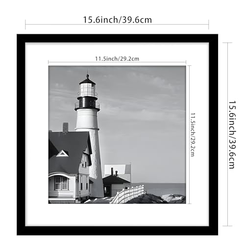 Picrit 16x16 Picture Frame 3 Pack, Black Poster Frame, Display Poster 12 x 12 with Mat or 16 x 16 without Mat for Horizontal or Vertical Wall Mounting