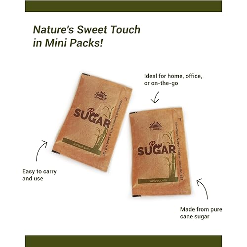 SUNBEC Individual Sugar Packets, 1000 Count (3.5kg) – Single Serve Raw Sugar Packets for Coffee and Bulk Use, 100% Pure Raw Sugar by Sunbec - Image 3