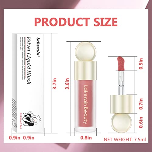 Prreal Liquid Blush, Velvet Cream Blush Face Makeup, Matte Soft Liquid Blusher for Cheek, Long-lasting and Waterproof, Dewy Finish Cheek Tint Blush to Create Natural-looking Flush, Brick Red - Image 8