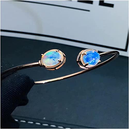Brazalete de ópalo real pulsera de plata 925 joya de moda mujer 4