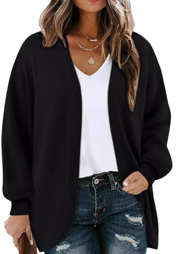 Chicrise Cardigan Damen Lang Herbst Strickweste Dünne Elegant Strickmantel Generisch Mode Kuscheliger Schwarz Groß 42-44 L Chicrise Cardigan Damen Lang Herbst Strickweste Dünne Elegant Strickmantel Generisch Mode Kuscheliger Schwarz Groß 42-44 L
