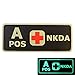 Produktbild PVC Rubber 3D GITD Touch Fastener Patch Blood Type NKDA Glow in the Dark Combat Tactical GID