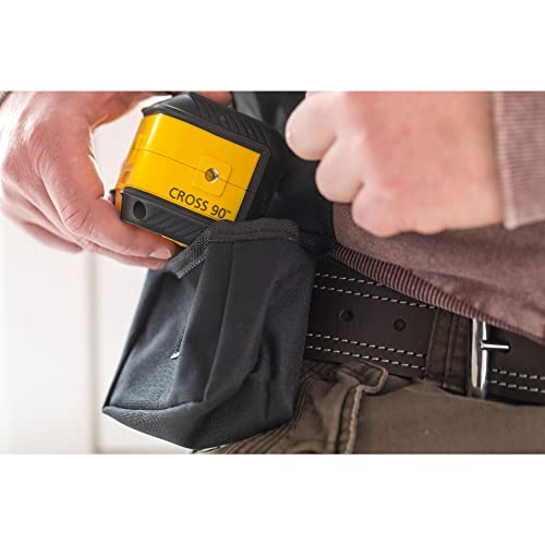 STANLEY - NIVEAU LASER CROIX + EQUERRAGE CROSS90 - Faisceau Rouge - Portée Jusqu'à 12 mètres - Livré avec 2 Accessoires et Piles - Étanche - S'adapte sur Trépied - référence STHT77502-1